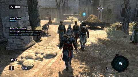During your walk you can pickpocket a few unlucky citizens by quickly pressing A when they are close enough - Memory 1 - Sequence 2 - The Crossroads of The World - Assassins Creed: Revelations - Game Guide and Walkthrough