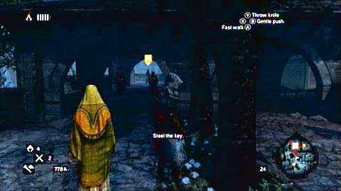 First, go to the green zone marked on your map and look for a guard with the key - Memory 1 - Sequence 3 - Lost and Found - Assassins Creed: Revelations - Game Guide and Walkthrough