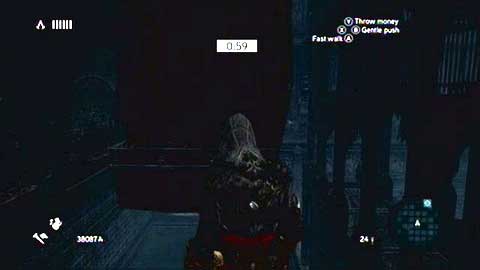 The next thing to do is to jump on the nearby rocky block - Memory 6 - p. 2 - Sequence 6 - Fortune's Disfavor - Assassins Creed: Revelations - Game Guide and Walkthrough