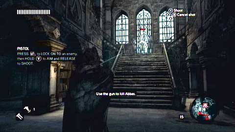 When you finally get to the destination, use the Eagle Sense for a last time and then shoot your enemy (LT and Y) - Memory 7 - Sequence 6 - Fortune's Disfavor - Assassins Creed: Revelations - Game Guide and Walkthrough