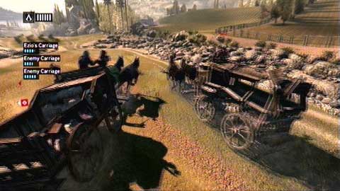 When you'll see the narrowing of the road ahead you, try to hit the opponent's vehicle right before it - Memory 3 - Sequence 8 - The End of An Era - Assassins Creed: Revelations - Game Guide and Walkthrough