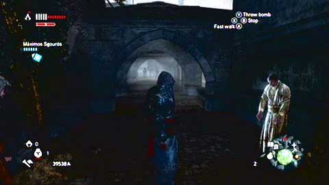 Go up the stairs and then use the Eagle Sense - Missions 1&2 - Master Assassin Missions - Assassins Creed: Revelations - Game Guide and Walkthrough