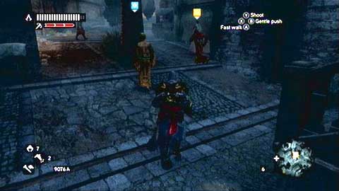 Your recruit will get an idea to lure the man in a less crowded place and kill him there - Missions 1&2 - Master Assassin Missions - Assassins Creed: Revelations - Game Guide and Walkthrough