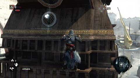 Moving to the side of the ship, go to the rear part - Bayezid District/Arsenal (21-29) - Animus data fragments - Assassins Creed: Revelations - Game Guide and Walkthrough