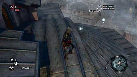 You will find it over one of the domes of the temple - Bayezid District/Arsenal (30-34) - Animus data fragments - Assassins Creed: Revelations - Game Guide and Walkthrough