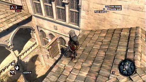 It lies on a wooden board attached to the wall of the building - Imperial District (13-22) - Animus data fragments - Assassins Creed: Revelations - Game Guide and Walkthrough