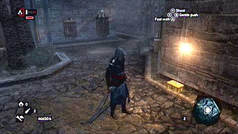 It lies at the wall near the pigeon loft - Galata District (01-12) - Treasure chests - Assassins Creed: Revelations - Game Guide and Walkthrough