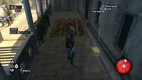 It lies on the balcony in the western part of the palace - Imperial District (21-28) - Treasure chests - Assassins Creed: Revelations - Game Guide and Walkthrough