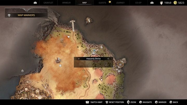 The next Shrine is in the northern part of Monsalar - the Wildlands - Atlas Fallen: All Heavenly Shrines locations - Secrets and Finds - Atlas Fallen Guide