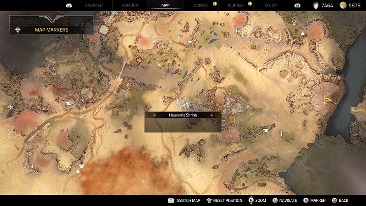 The next Shrine is near the center of the map - Atlas Fallen: All Heavenly Shrines locations - Secrets and Finds - Atlas Fallen Guide