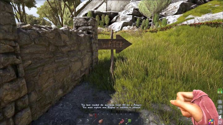 An arrow pointing towards the location of fresh water. - How to acquire and store fresh water in ATLAS? - FAQ - ATLAS Guide and Tips