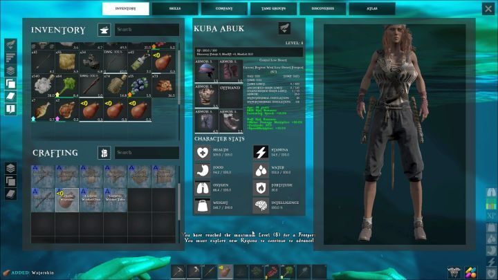 Character stats can be checked in the inventory screen. - How to properly develop character in ATLAS? - FAQ - ATLAS Guide and Tips