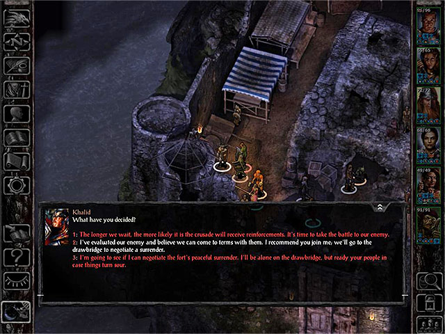 You can start the battle immediately, or go get some reinforcements first - Crossing the Boareskyr Bridge - Main quest - Boareskyr Bridge - Baldurs Gate: Siege of Dragonspear Game Guide