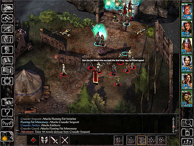 Fight either for the crusaders or for the defenders - Crossing the Boareskyr Bridge - Main quest - Boareskyr Bridge - Baldurs Gate: Siege of Dragonspear Game Guide