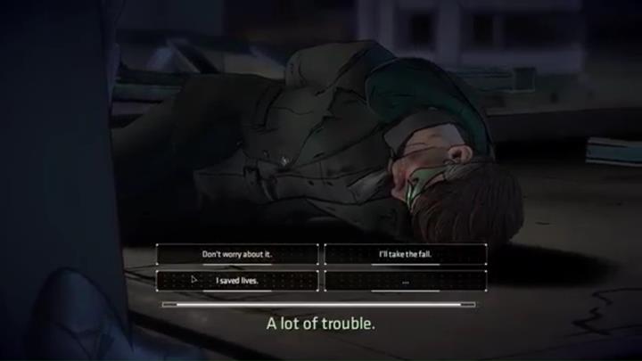 After a second, Riddler will be shot dead, and Gordon will appear - Chapter 6 - Riddle Me This | Episode 1 - The Enigma - Episode 1 - The Enigma - Batman: The Telltale Series - The Enemy Within Game Guide