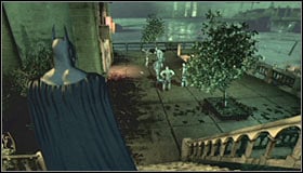 You can now keep following the trail closely or you can proceed directly to your destination which is going to be the Medical Facility building - Walkthrough - Arkham Island - Walkthrough - Batman: Arkham Asylum Game Guide & Walkthrough