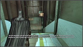 Turn around once the conversation has ended and proceed to the lower floor - Walkthrough - Medical Facility - part 1 - Walkthrough - Batman: Arkham Asylum Game Guide & Walkthrough