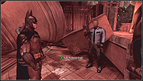 Proceed to the opposite end of the balcony, jump over the balustrade (screenshot #1) and glide towards the staircase seen in the distance - Walkthrough - Arkham Mansion #2 - Walkthrough - Batman: Arkham Asylum Game Guide & Walkthrough