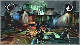 The only real change during this second phase of the battle is that aside from standard inmates youll also be dealing with thugs armed with stun guns and knives - Walkthrough - Penitentiary #2 - FINALE - Walkthrough - Batman: Arkham Asylum Game Guide & Walkthrough