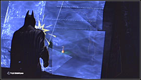 Aim at the balcony below the neon sign and use the Grapnel Gun to get there #1 - Batman trophies (01-10) | Amusement Mile - Amusement Mile - Batman: Arkham City Game Guide
