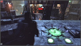 Thats the last plate, so after bouncing off the wall use the Grapnel Gun to reach the roof of the southern building #1 - Batman trophies (01-10) | Amusement Mile - Amusement Mile - Batman: Arkham City Game Guide