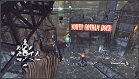 Once again aim at the engine, this time choosing the negative charge to make the hook come out of the water #1 - Batman trophies (11-18) | Amusement Mile - Amusement Mile - Batman: Arkham City Game Guide