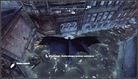 Use the Freeze Blast to create an ice float beside the question marks #1 and glide there #2 - Batman trophies (11-18) | Amusement Mile - Amusement Mile - Batman: Arkham City Game Guide