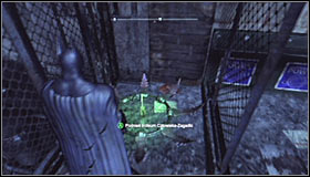 If you manage to pull off the above actions properly, you will be able to fly into the cage nearby its ceiling #1 - Batman trophies (19-28) | Amusement Mile - Amusement Mile - Batman: Arkham City Game Guide