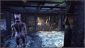 Now you can switch to Catwoman and use the hole in the wall created by Batman #1 to reach the underground parking lot #2 - Catwoman trophies | Amusement Mile - Amusement Mile - Batman: Arkham City Game Guide