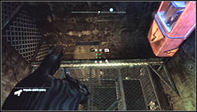 Take out the Remote Electrical Charge and aim at the right electromagnet #1, causing the second to move left #2 - Batman trophies (09-16) | Industrial District - Industrial District - Batman: Arkham City Game Guide