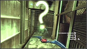 Direct it towards the destroyed passage #1 and afterwards into the previously mentioned question mark #2 - Batman trophies (09-16) | Industrial District - Industrial District - Batman: Arkham City Game Guide