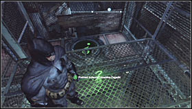 Take out the Batclaw and use it to grab the upper platform #1 - Batman trophies (26-37) | Industrial District - Industrial District - Batman: Arkham City Game Guide