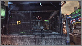 Now you can switch to Catwoman, return to the area #1 and jump inside #2 - Catwoman trophies | Industrial District - Industrial District - Batman: Arkham City Game Guide