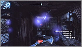 Throw the Batarang, aiming at the ventilation shaft entrance found beside the Trophy cage #1 - Batman trophies (01-09) | Bowery - Bowery - Batman: Arkham City Game Guide