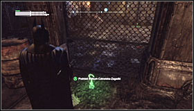 Now you just need to safely fly over the fence #1, landing only after reaching the previously inaccessible area - Batman trophies (10-21) | Bowery - Bowery - Batman: Arkham City Game Guide
