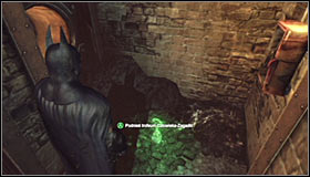 Note that the grate that has been blocking access to the Trophy is now raised #1 - Batman trophies (16-24) | Steel Mill - Steel Mill - Batman: Arkham City Game Guide