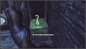 Equip the Freeze Blast and shoot with it at the spot from which the steam is coming out #1 to seal the pipe - Batman trophies (11-23) | Museum - Museum - Batman: Arkham City Game Guide