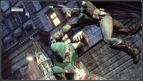 Regardless of the chosen method, you have to reach the Medical Center entrance - Locate the source of the sniper shot | Main story - Main story - Batman: Arkham City Game Guide