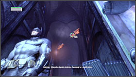 After reaching the balcony above the enemy, press Y to take him out #1 - Locate the source of the sniper shot | Main story - Main story - Batman: Arkham City Game Guide