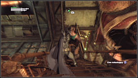 Now it would be good to use the Grapnel Gun and reach one of the nearby vantage points - Save the doctor from Jokers thugs | Main story - Main story - Batman: Arkham City Game Guide