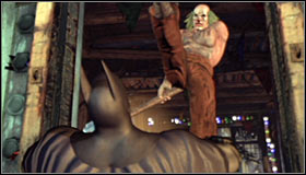 Now you can approach the place where the door used to be and use the Grapnel Gun #1 - Break into Jokers office in the Loading Bay | Main story - Main story - Batman: Arkham City Game Guide