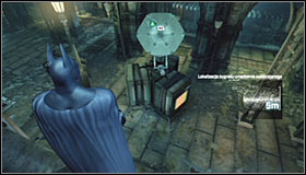 Surprising enemies from above #1 is rather risky, as the small size of the room makes it easy for other enemies to notice you after you attack a given thug - Disable Penguins Final Communications Disruptor underground | Main story - Main story - Batman: Arkham City Game Guide