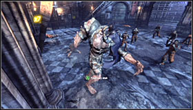 A successful series of attack will end with Batman jumping onto the boss back #1 - Rescue remaining undercover GCPD officers in the Museum | Main story - Main story - Batman: Arkham City Game Guide