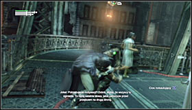 Unfortunately, just like before, you have to take into account that one of the enemies might at some point panic and take Fiona Wilson - the nurse - as hostage - Follow assassin using tracer device to locate Ras al Ghul | Main story - Main story - Batman: Arkham City Game Guide
