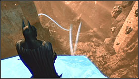 Right after flying through the steel construction you should see a new crystal platform in the distance #1 - Locate Ras al Ghul and obtain a sample of his blood | Main story - Main story - Batman: Arkham City Game Guide