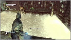 Now head north #1 and jump down onto the lower ledge - Infiltrate the Steel Mill (part 2) | Main story - Main story - Batman: Arkham City Game Guide