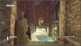 Soon after passing by the drill you should turn right and grab the grapple points nearby the new ledge #1 - Infiltrate the Steel Mill (part 2) | Main story - Main story - Batman: Arkham City Game Guide