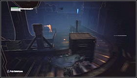 Carefully move east along the assembly line #1 and afterwards turn north - Locate Joker in the Steel Mill | Main story - Main story - Batman: Arkham City Game Guide
