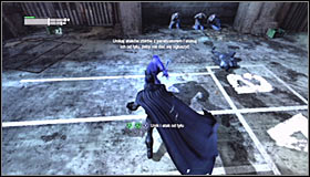 You can of course attack the first enemy from above, though the other enemies will require a special tactic to handle - Gain access to Wonder Tower | Main story - Main story - Batman: Arkham City Game Guide