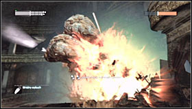 A much better way of weakening Clayface is standing in the corners of the room, where the explosive materials are - Get the cure from Joker and stop him from becoming immortal | Main story - Main story - Batman: Arkham City Game Guide